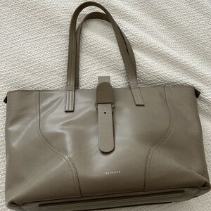 Senreve Voya Gray Leather Tote Bag